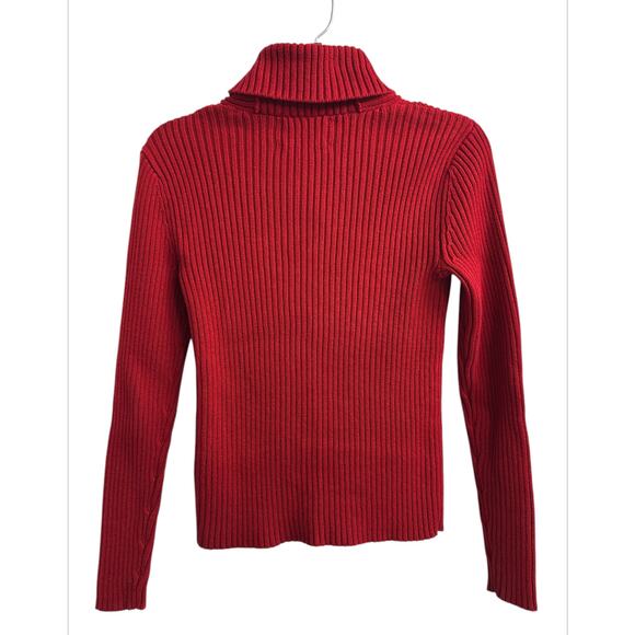 Vintage Lauren Ralph Lauren Red Sweater top 100% Cotton Women's Petite Small P/P - Picture 3 of 8